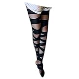 JERKKY Damen Sexy Perspektive Dünne Strumpfhose Criss Cross Bandage...