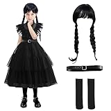 Wednesday Addams Kleid Kostüm Kinder Wednesday Addams Schwarz...