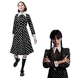 Kitimi Wednesday Addams Kostüm Kinder Damen Mädchen Wednesday Addams...