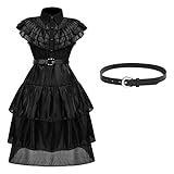 AOMIG Addams Kostüm, Wednesday Kleid für Kinder Mädchen, Schwarz...