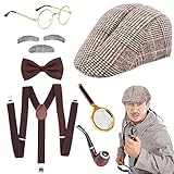 JORAKI 20er Jahre Herren Accessoires,Sherlock Holmes Detektiv Kostüm...