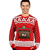 Digital Dudz Knistern Kamin Rot Weihnachten Pullover App Verbunden...